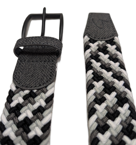 Braided Belt - Black/Grey/White