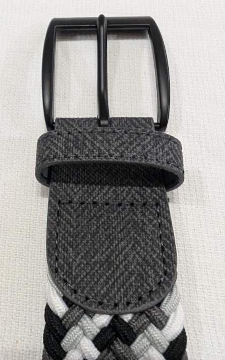 Braided Belt - Black/Grey/White