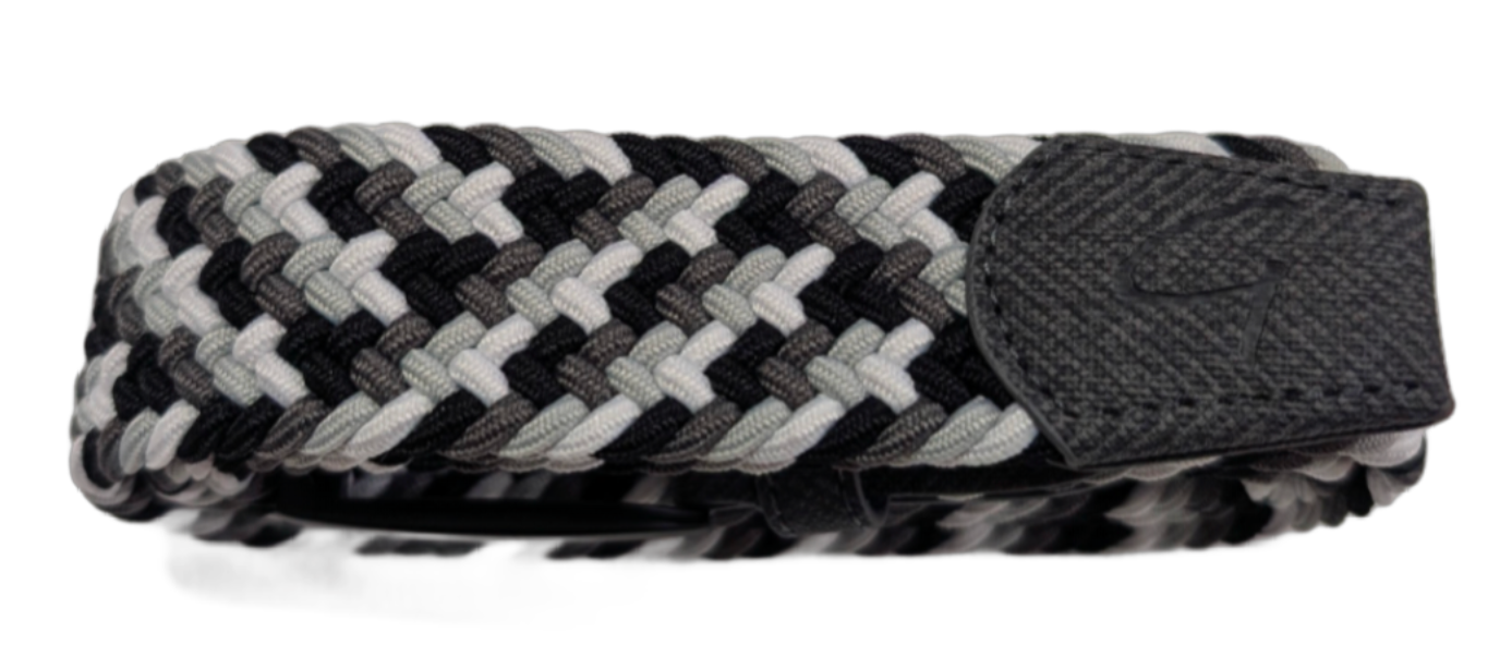 Braided Belt - Black/Grey/White