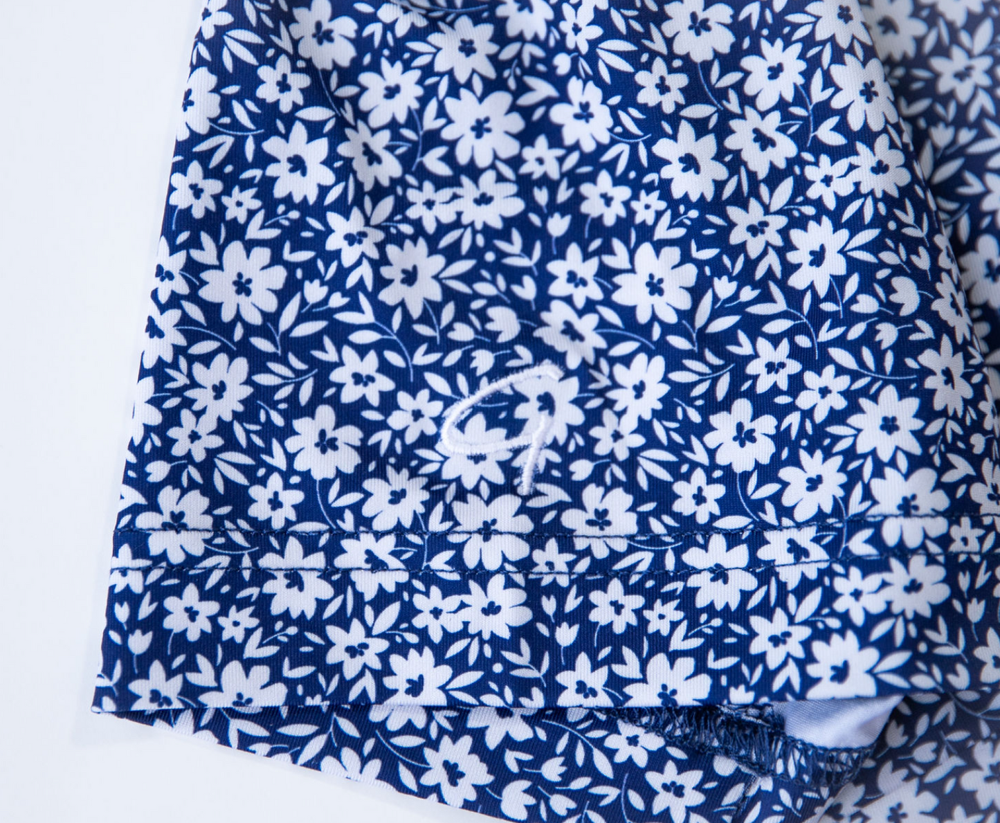 Blue & White Flower Polo