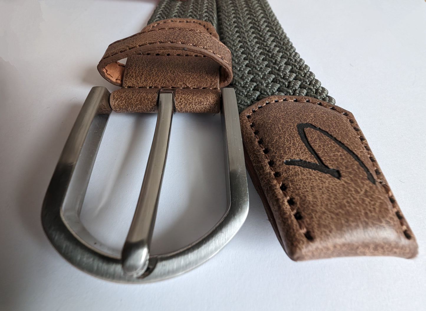 Braided Belt - Green/Brown